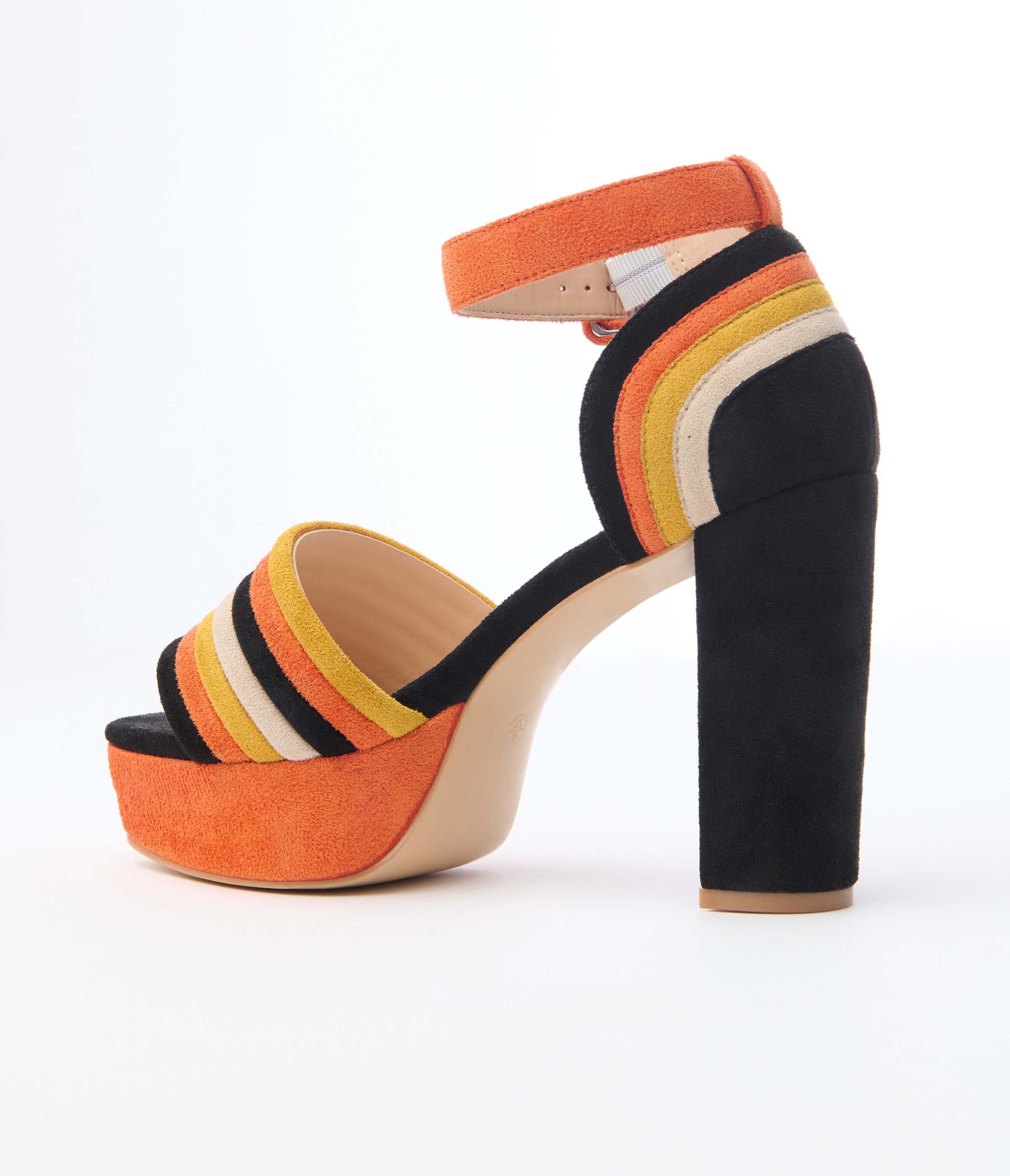 Unique Vintage Suede Peep Toe Pumps, Alternate, color, Candy Corn