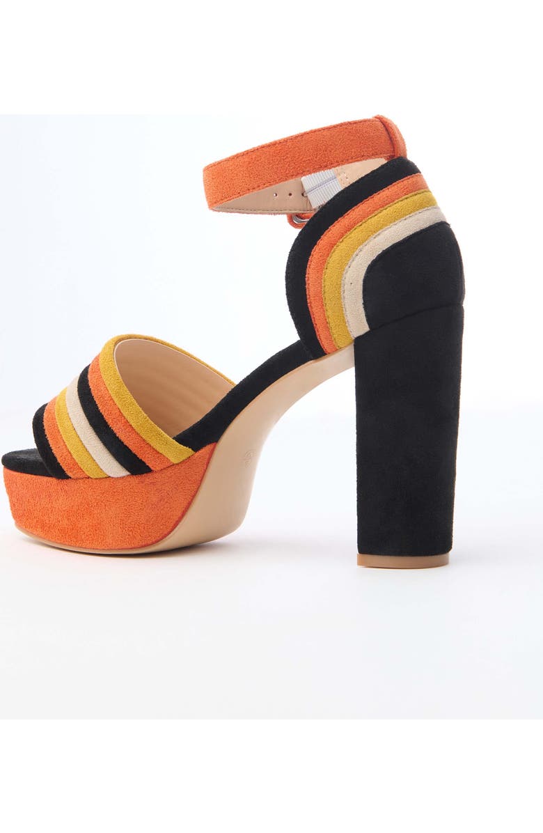 Unique Vintage Suede Peep Toe Pumps, Alternate, color, Candy Corn