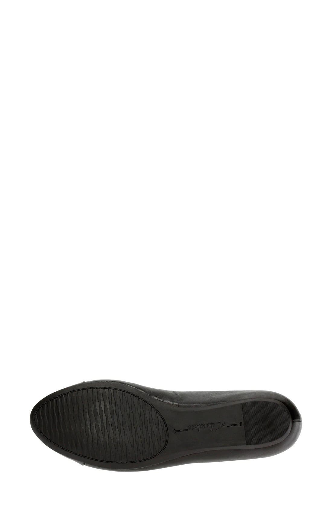 'Alitay Susan' Cap Toe Flat, Alternate, color, BLACK LEATHER