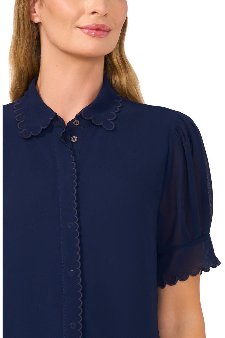 Scallop Trim Button-Up Shirt, Alternate, color, CLASSIC NAVY