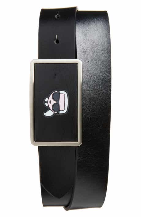 KARL LAGERFELD PARIS Karl Head Logo Buckle Belt