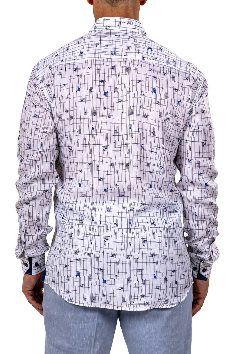 Fibonacci Marthyr 0315 Contemporary Fit Button-Up Shirt, Alternate, color, WHITE