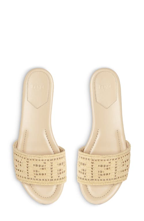 Fendi Sunshine Raffia Woven Slides