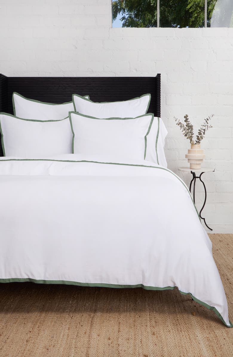 Pom Pom at Home Langston Sateen Duvet Cover & Sham Set, Alternate, color, Moss