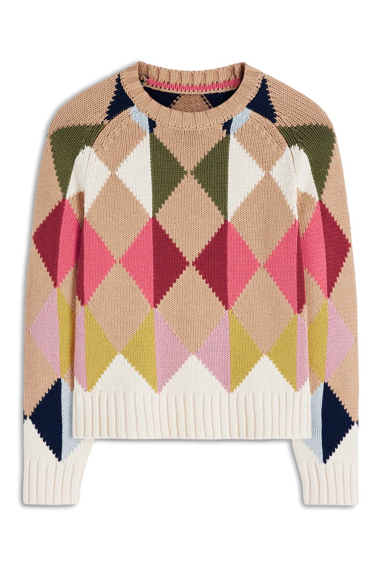 Argyle Cotton Sweater, Alternate, color, MUTLI ARGYLE