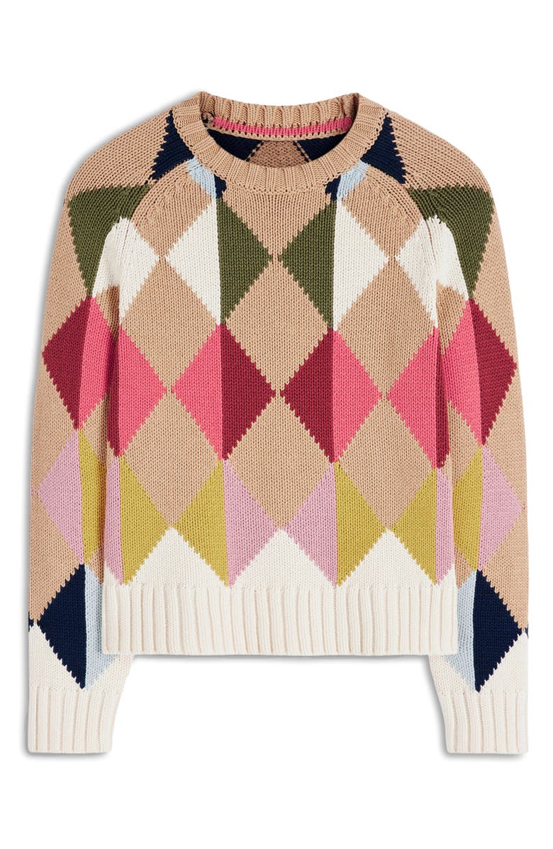 Boden Argyle Cotton Sweater, Alternate, color, Mutli Argyle