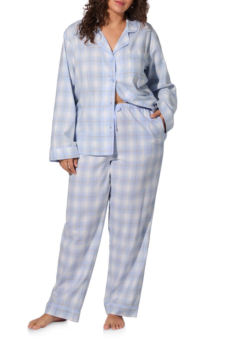 Print Long Sleeve Cotton Jersey Pajamas, Alternate, color, MOUNTAIN PLAID