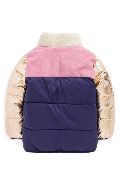 Mini Boden Kids' Cozy Corduroy Puffer Jacket In Brown