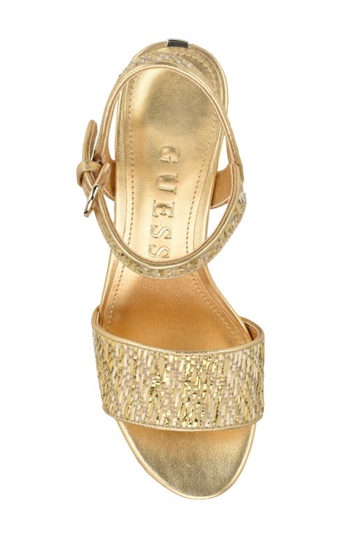 Guess Haldem Platform Sandal In Gold