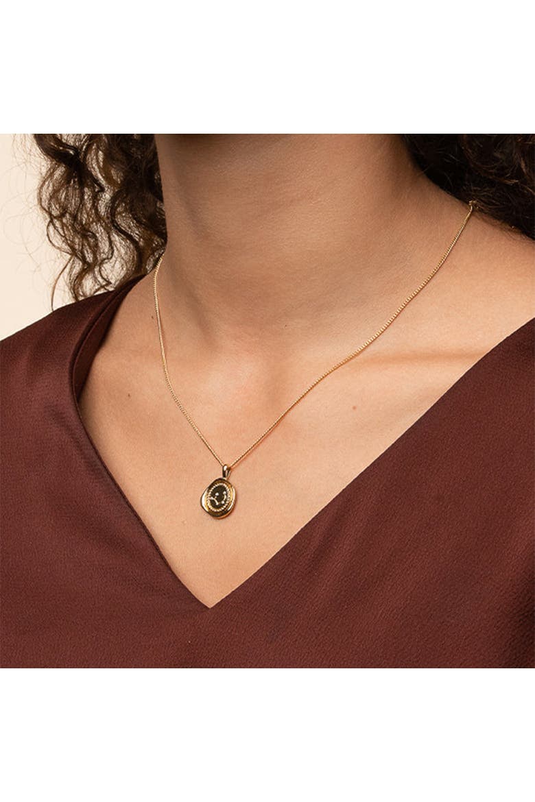 14k Gold Plated Seal Constellation Necklace 12 Zodiac Signs Gift Guide, Alternate, color, Gold - Cancer