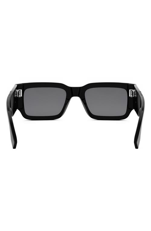 Fendi ' Diagonal 51mm Rectangular Sunglasses In Black
