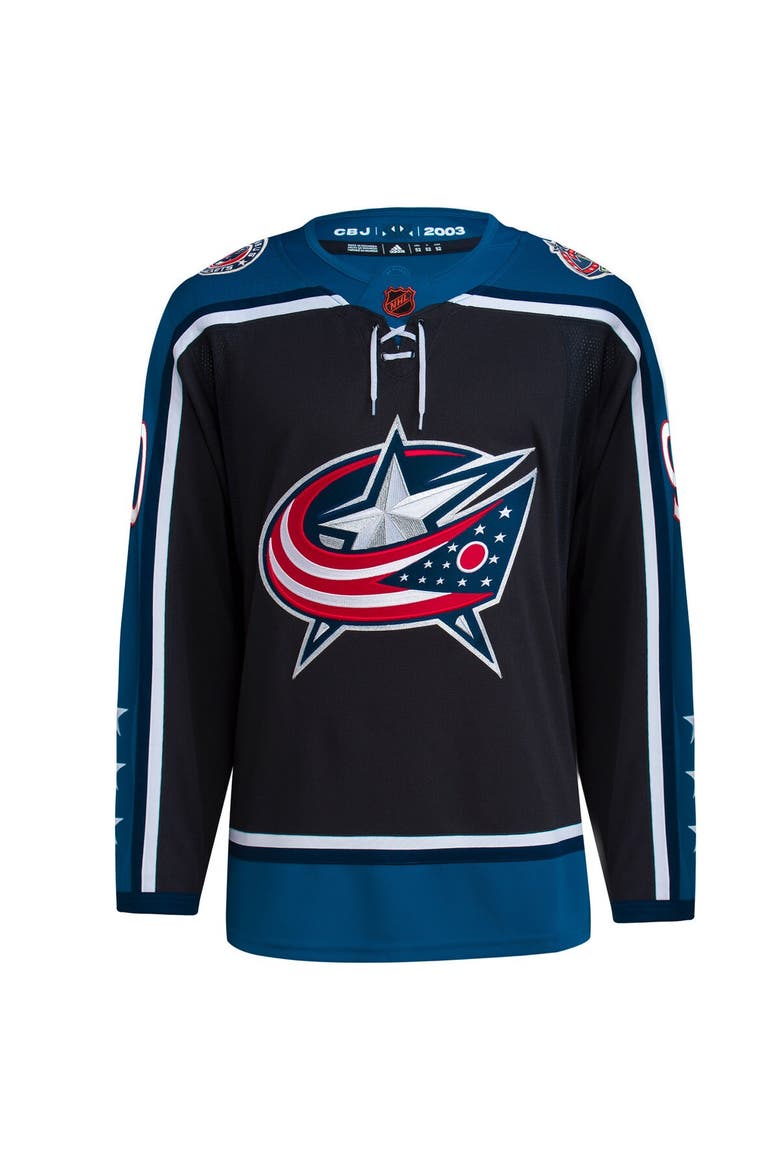 Men's adidas Elvis Merzlikins Black Columbus Blue Jackets Reverse Retro 2.0 Authentic Player Jersey, Alternate, color, Black