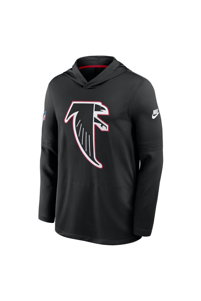 Men's Nike Black Atlanta Falcons Sideline Alternate Lightweight Long Sleeve Hooded Dri-FIT T-Shirt, Alternate, color, Black