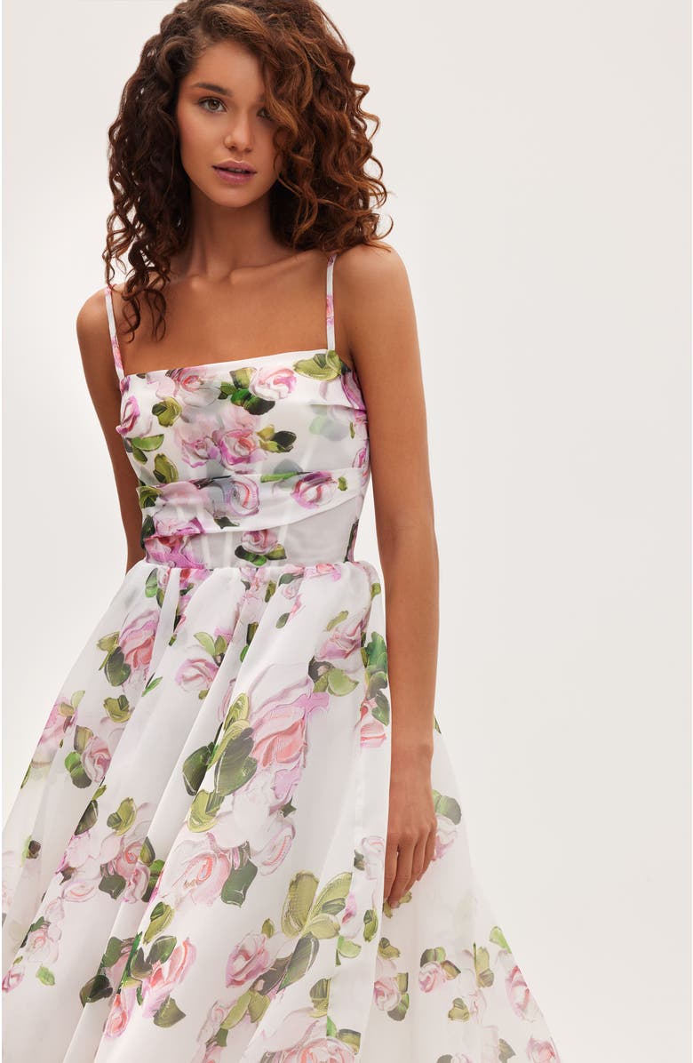 Milla Spaghetti Strap Midi Dress With A Floral Print, Alternate, color, 