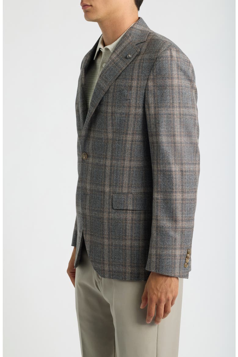 Midland Plaid Wool Sport Coat, Alternate, color, GREY