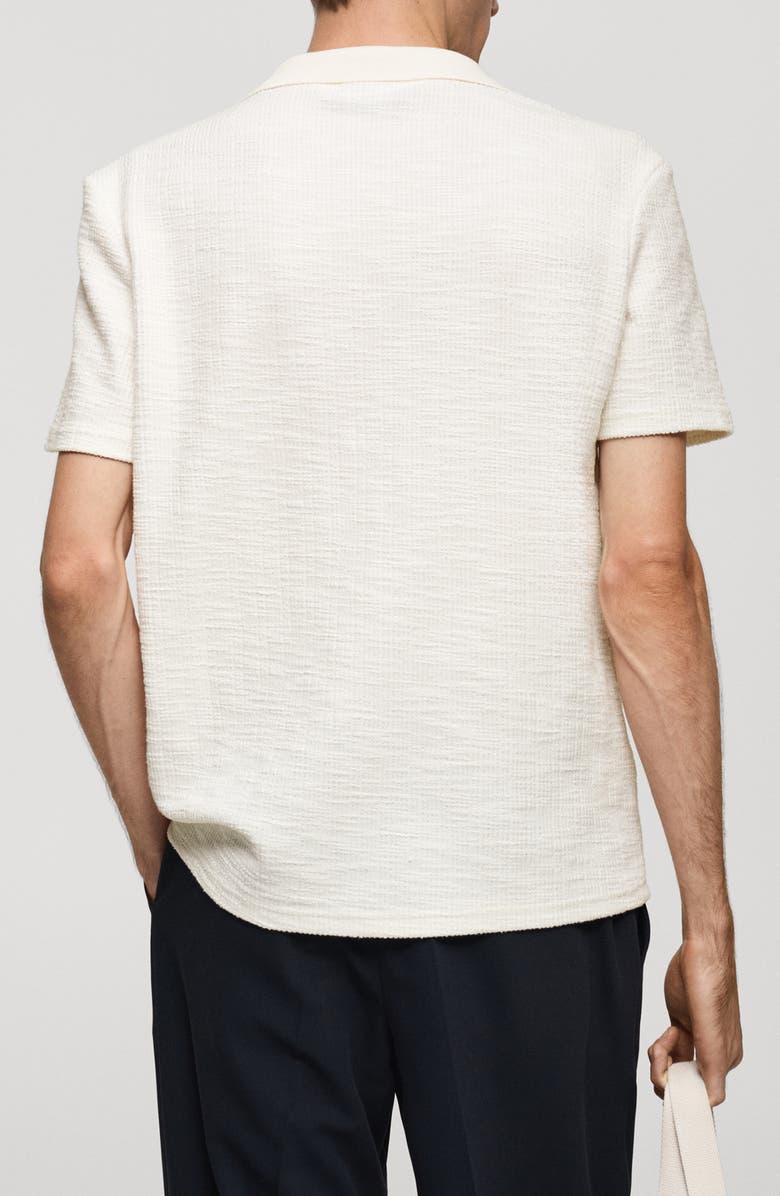 MANGO Textured Cotton Blend Polo, Alternate, color, 