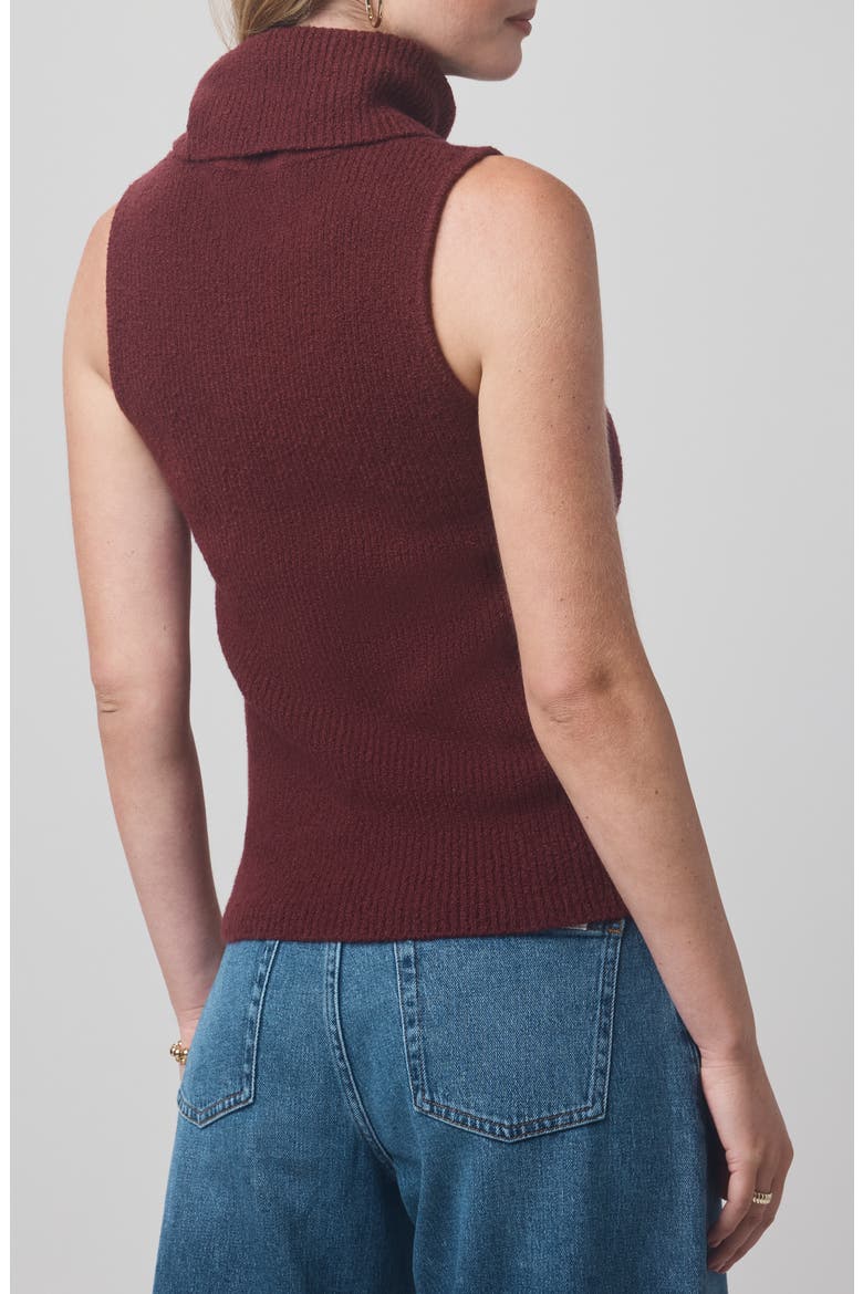 x @cellajaneblog Sleeveless Turtleneck Sweater, Alternate, color, ROSEWOOD