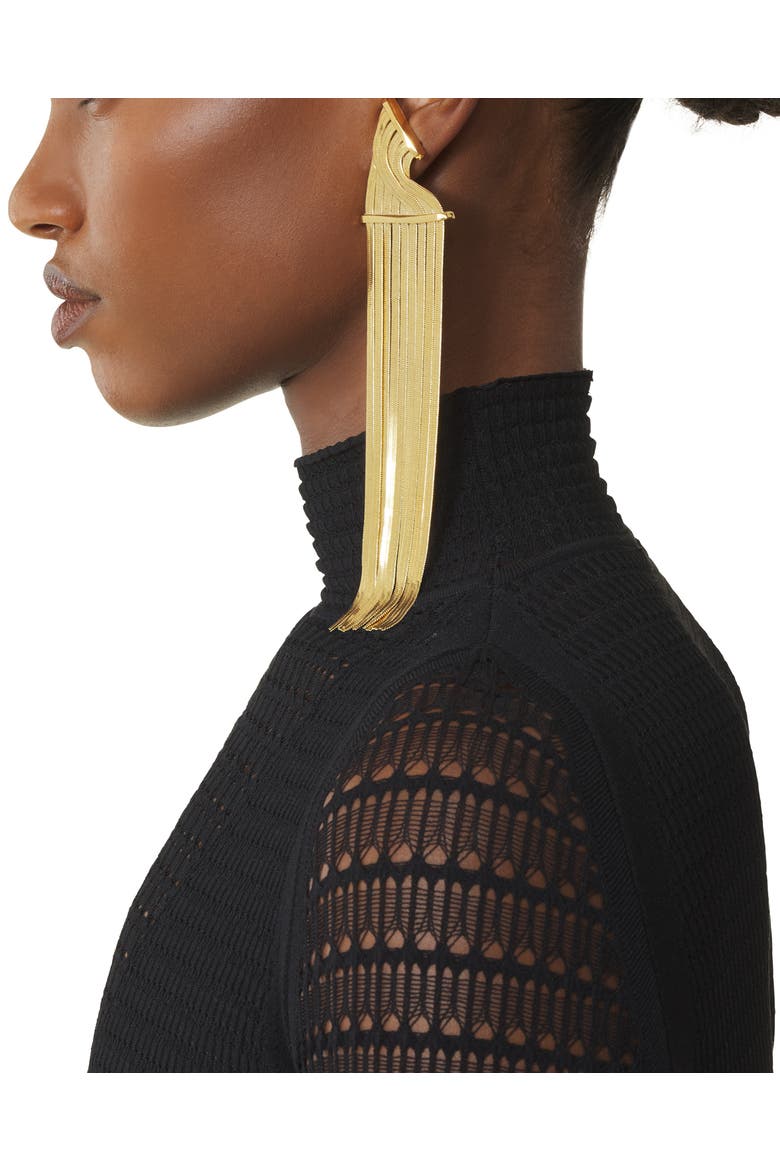 Chain Earrings, Alternate, color, Gold
