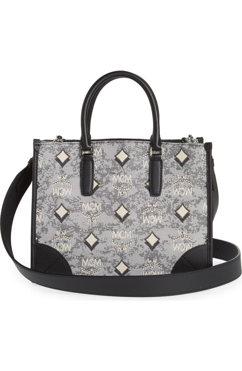 MCM Small Vintage Jacquard Tote, Alternate, color,