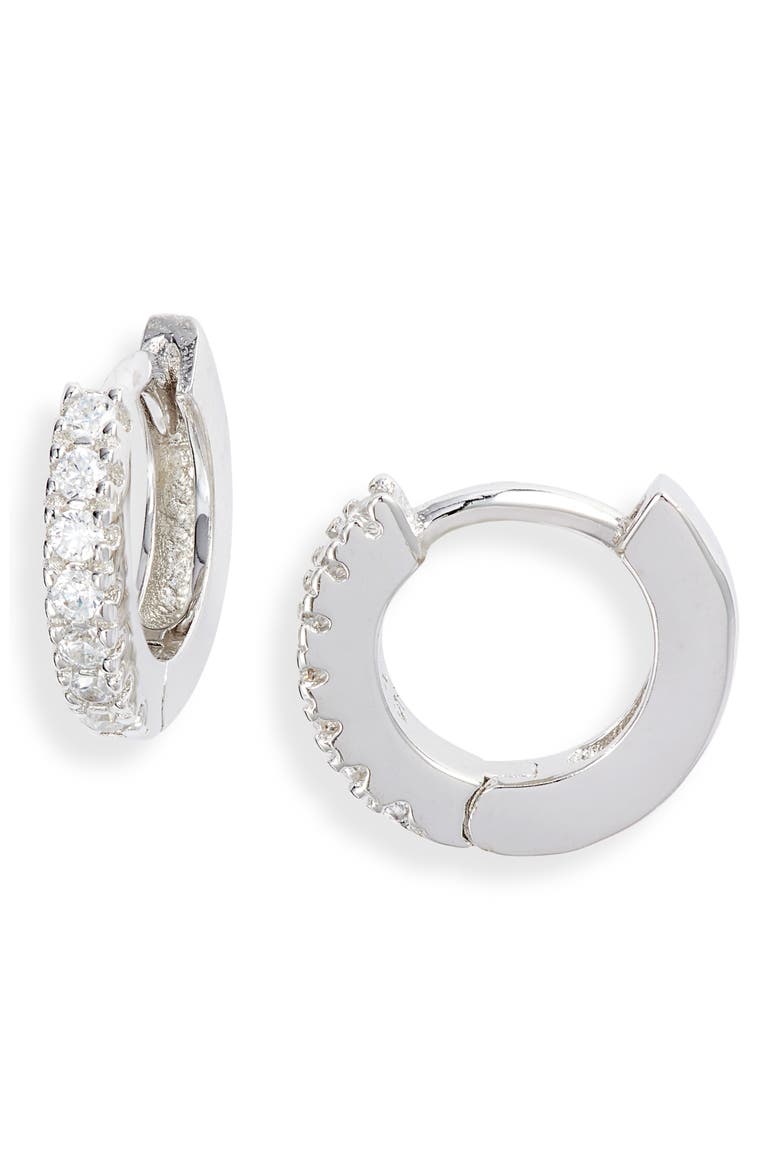 Adina's Jewels Mini Huggie Earrings, Main, color, SILVER