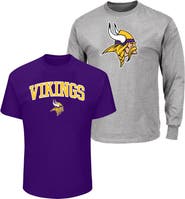 FANATICS Men's Fanatics Purple/Heather Gray Minnesota Vikings Big & Tall 2-Pack T-Shirt Set