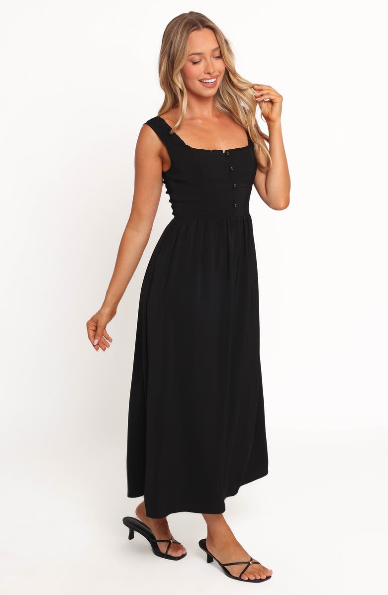 Petal & Pup Melrose Sleeveless Midi Dress, Alternate, color, Black