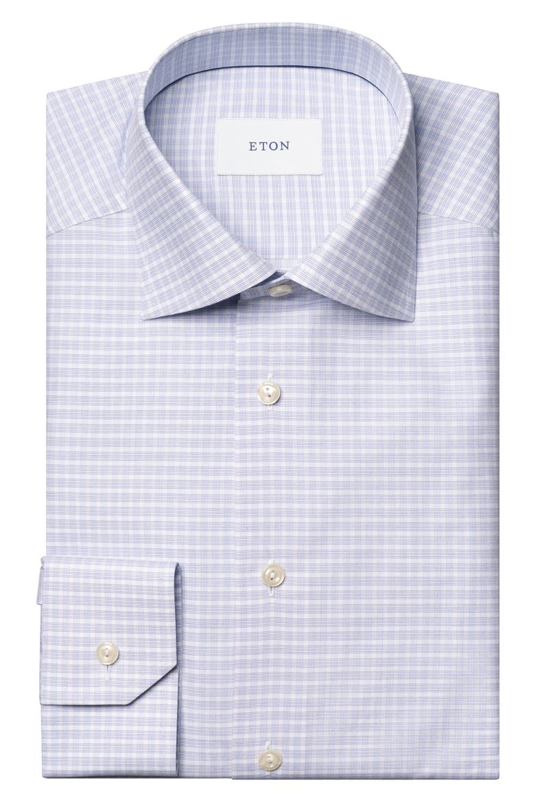 Slim Fit Check Fine Cotton Twill Dress Shirt, Alternate, color, MEDIUM PURPLE