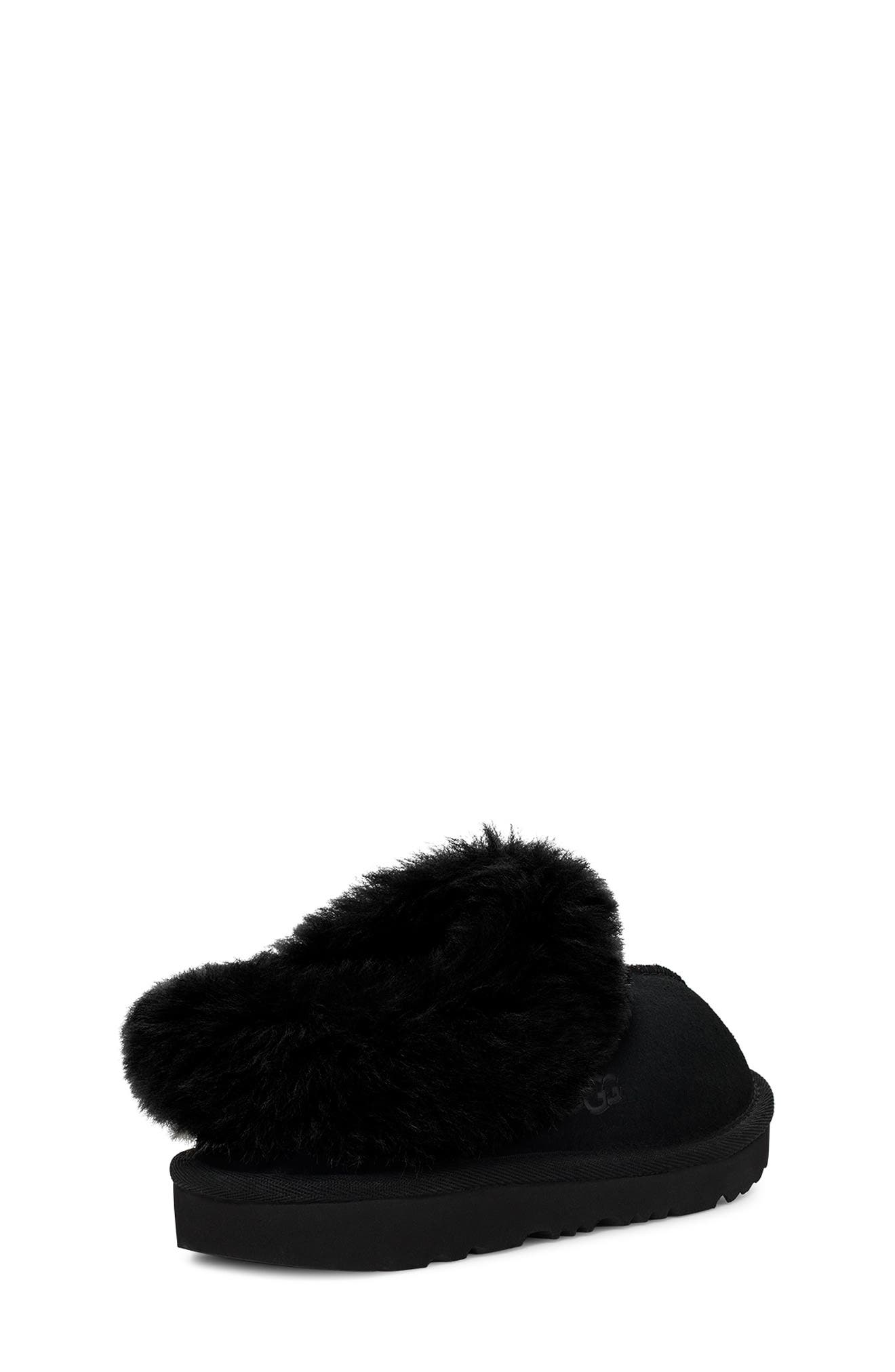 UGG<sup>®</sup> Kids' Moraene Genuine Sheepskin & Faux Fur Lined Slipper, Alternate, color, 