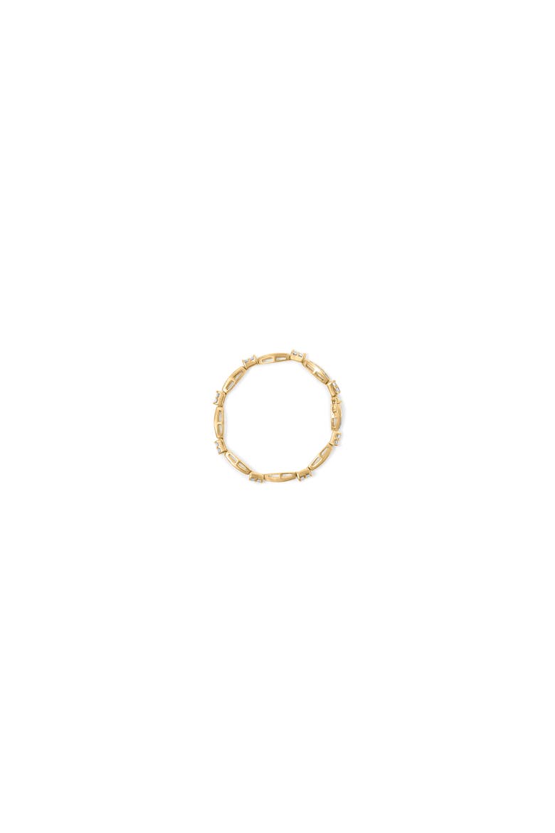 14K Yellow Gold Princess and Baguette Cut Diamond Beaded Bracelet, Alternate, color, Yellow