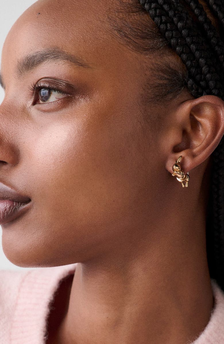 Kate Spade New York front/back bunny stud earrings, Alternate, color, 