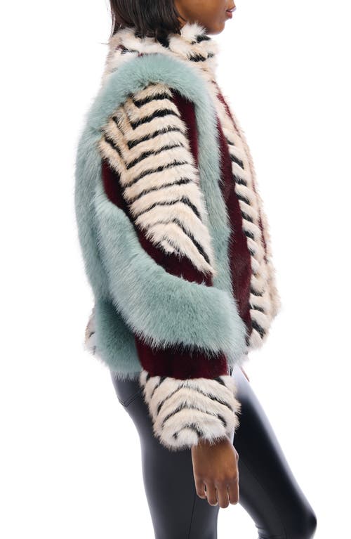 Azalea Wang Inez Faux Fur Jacket In Blue
