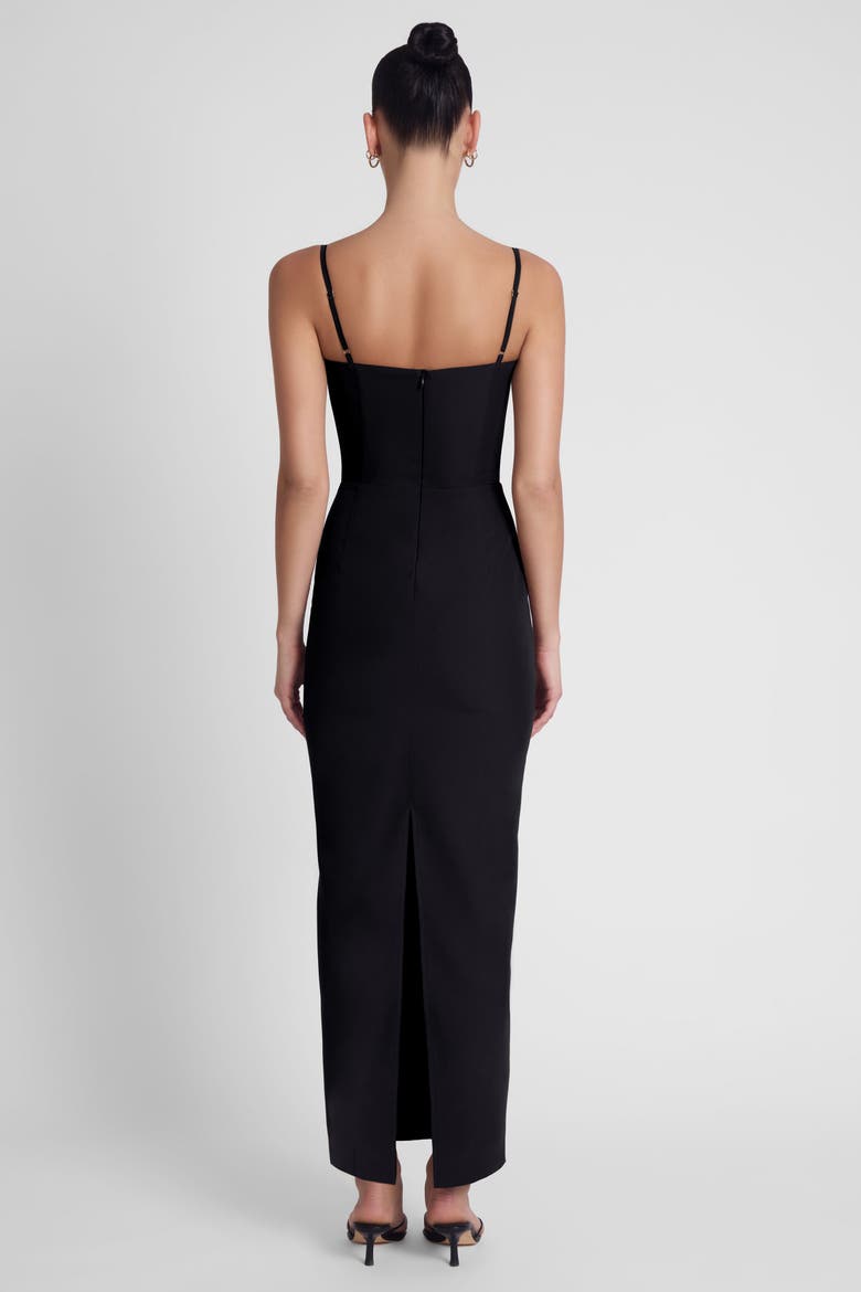 Belle Bustier Midi Dress, Alternate, color, Black