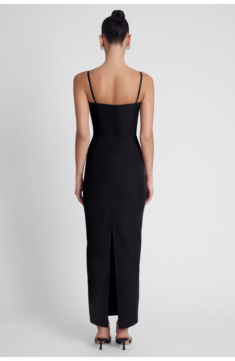 LEAU Belle Bustier Midi Dress, Alternate, color, Black