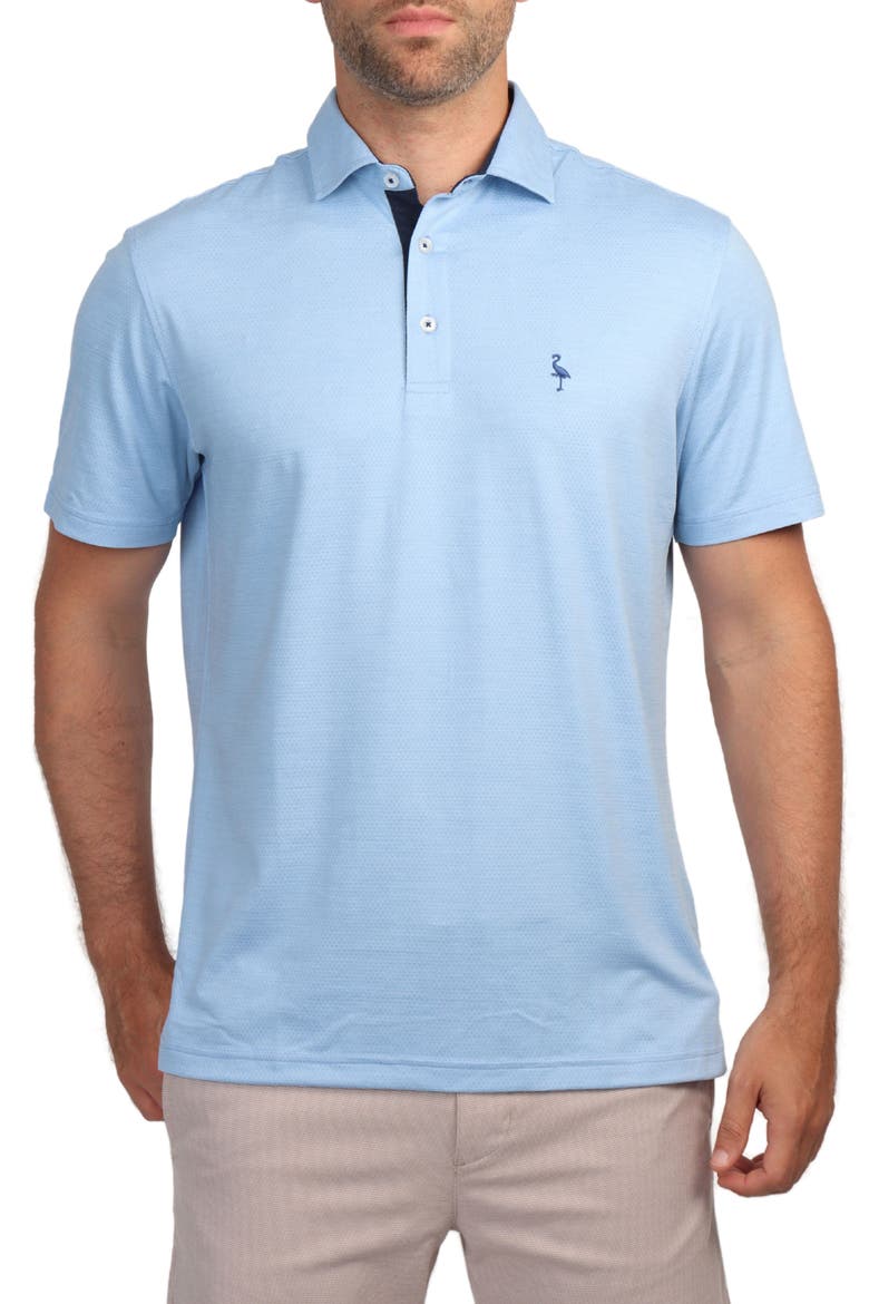 Mélange Mesh Performance Polo, Main, color, TRUE BLUE
