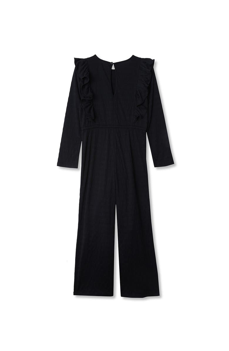 Lands' End Girls Long Sleeve Cozy Jumpsuit, Alternate, color, Black