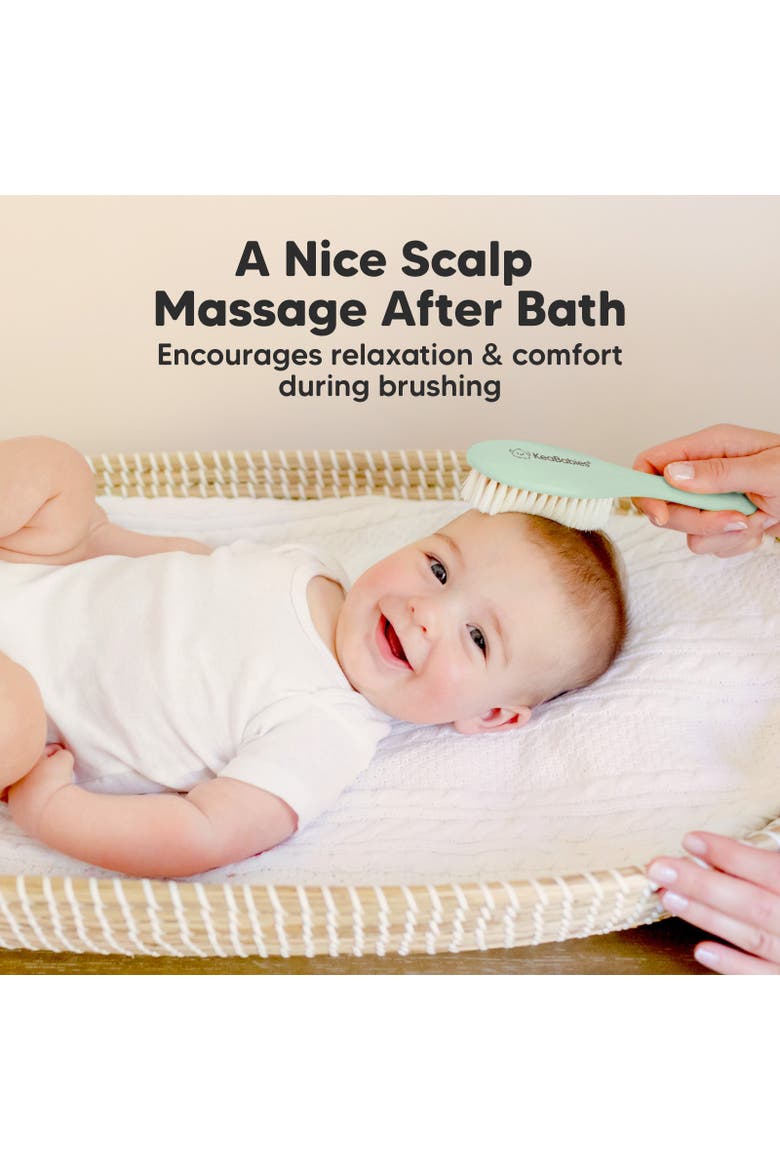 Baby Wooden Hairbrush, Alternate, color, Sage