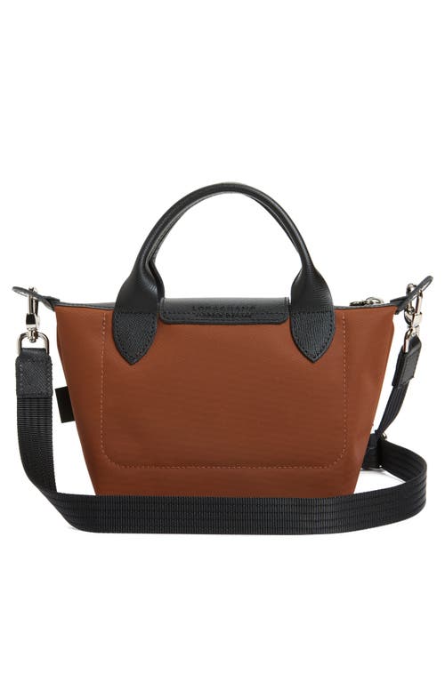 Longchamp Extra Small Le Pliage Energy Recycled Canvas Top Handle Bag In Brown