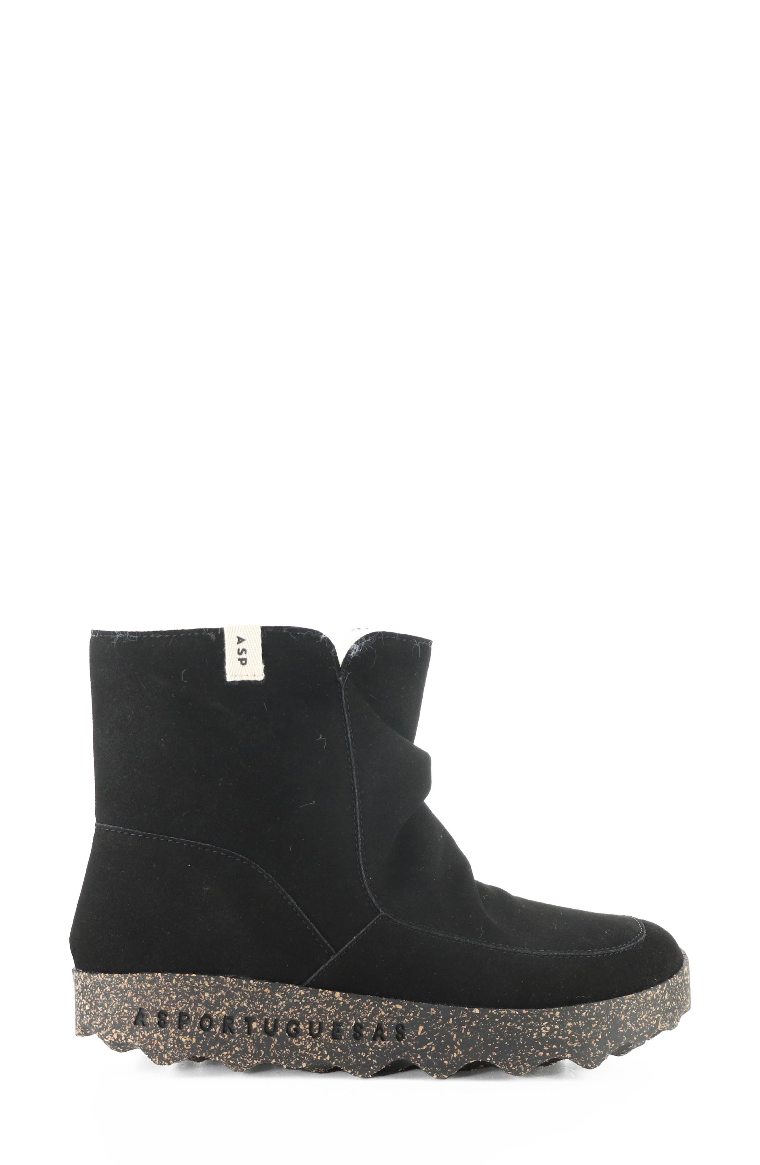 Cuff Faux Shearling Bootie, Alternate, color, 008 BLACK