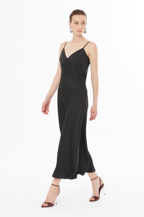 Sleeveless Strappy V-Neck Evening Midi Dress