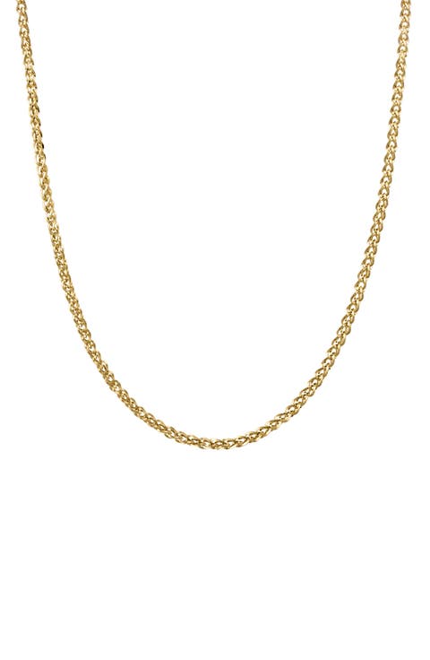 14K Gold Wheat Chain Necklace