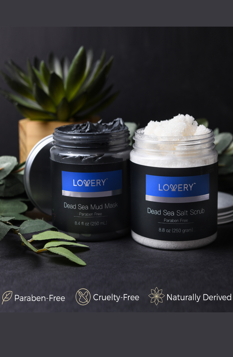 Lovery Dead Sea Bath and Body Gift Set - Luxury Bath Essentials with SheaButter - Home Spa Kit, Alternate, color, Black, Blue, Silver