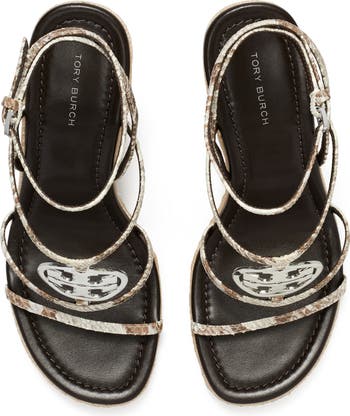 Tory Burch Capri Miller Snakeskin Embossed Wedge Sandal