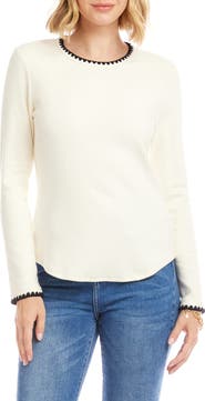 Karen Kane Edge Stitch Crewneck Top