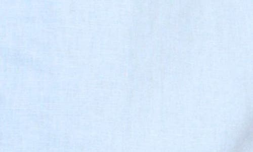 Tailorbyrd Solid Linen Blend Short Sleeve Button-down Shirt In Light Blue