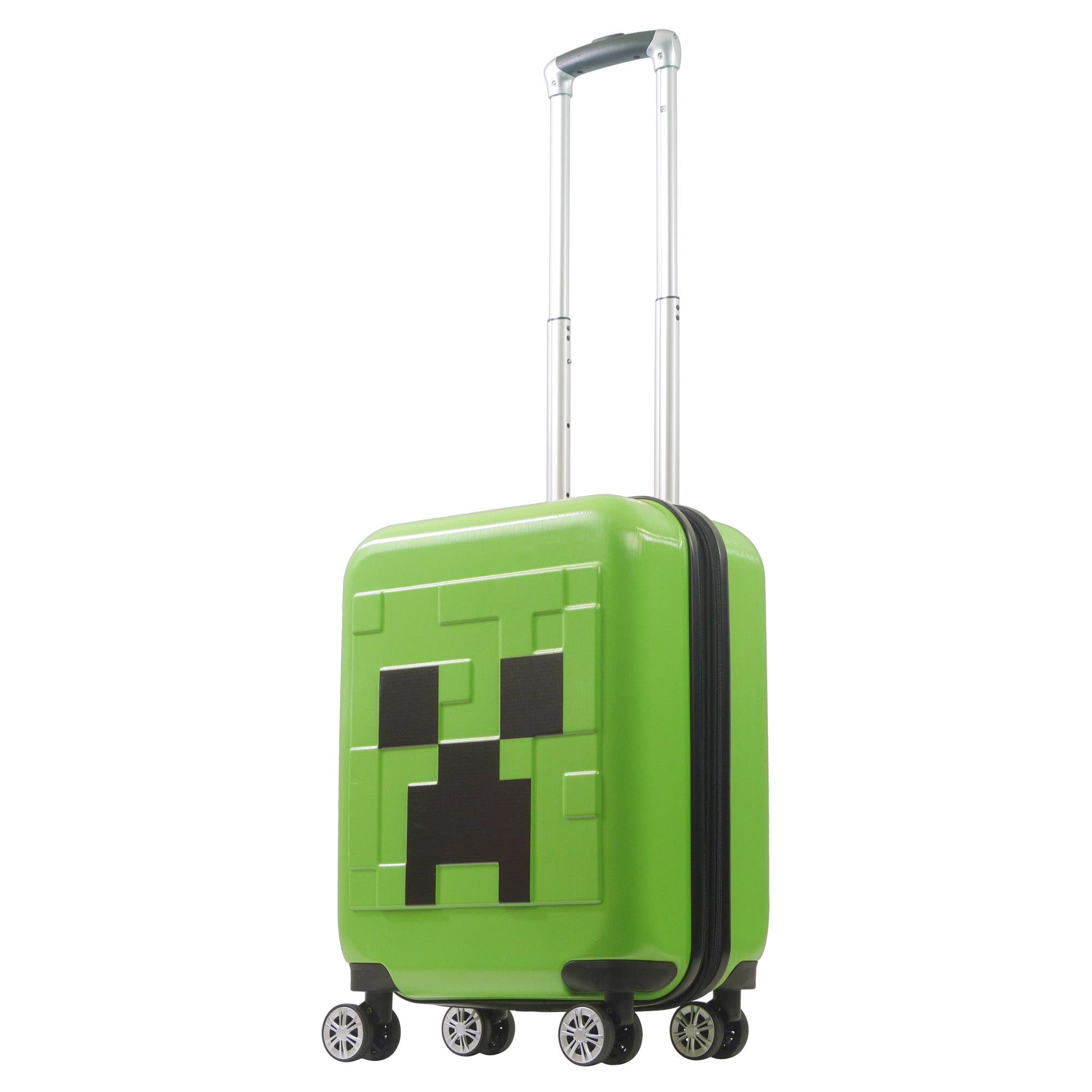 Ful Minecraft Creeper Big face 21.5" Expandable Carry-On Spinner Luggage, Main, color, Green