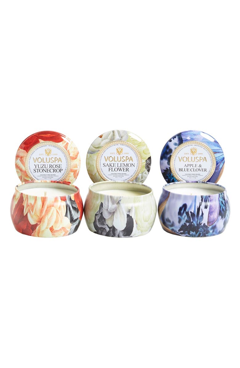 Voluspa 'Maison Jardin' Mini Tin Candle Trio, Alternate, color, 