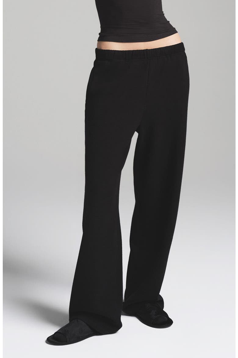 Cotton Fleece Blend Classic Straight Leg Pants, Main, color, ONYX