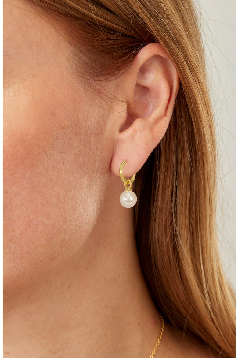 Shell Pearl Drop Earring Set, Alternate, color, YELLOW
