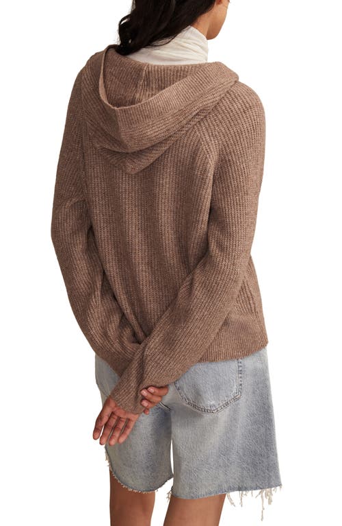 Lucky Brand Cloud Soft V-neck Sweater Hoodie In Brown