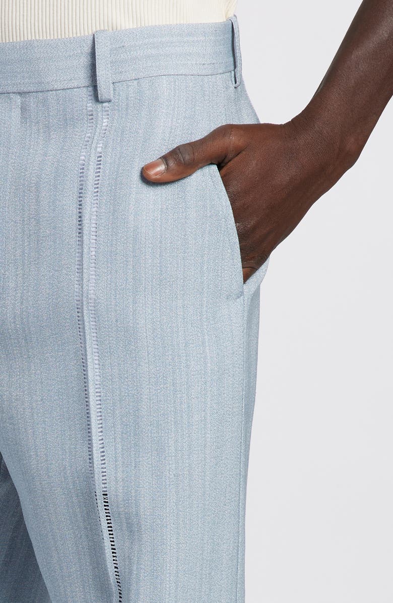 Bottega Veneta Grainy Viscose & Silk Straight Leg Pants, Alternate, color,